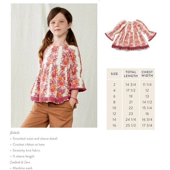 NWT Matilda Jane Charlotte Girls' Top, Size 6 - Picture 2 of 2